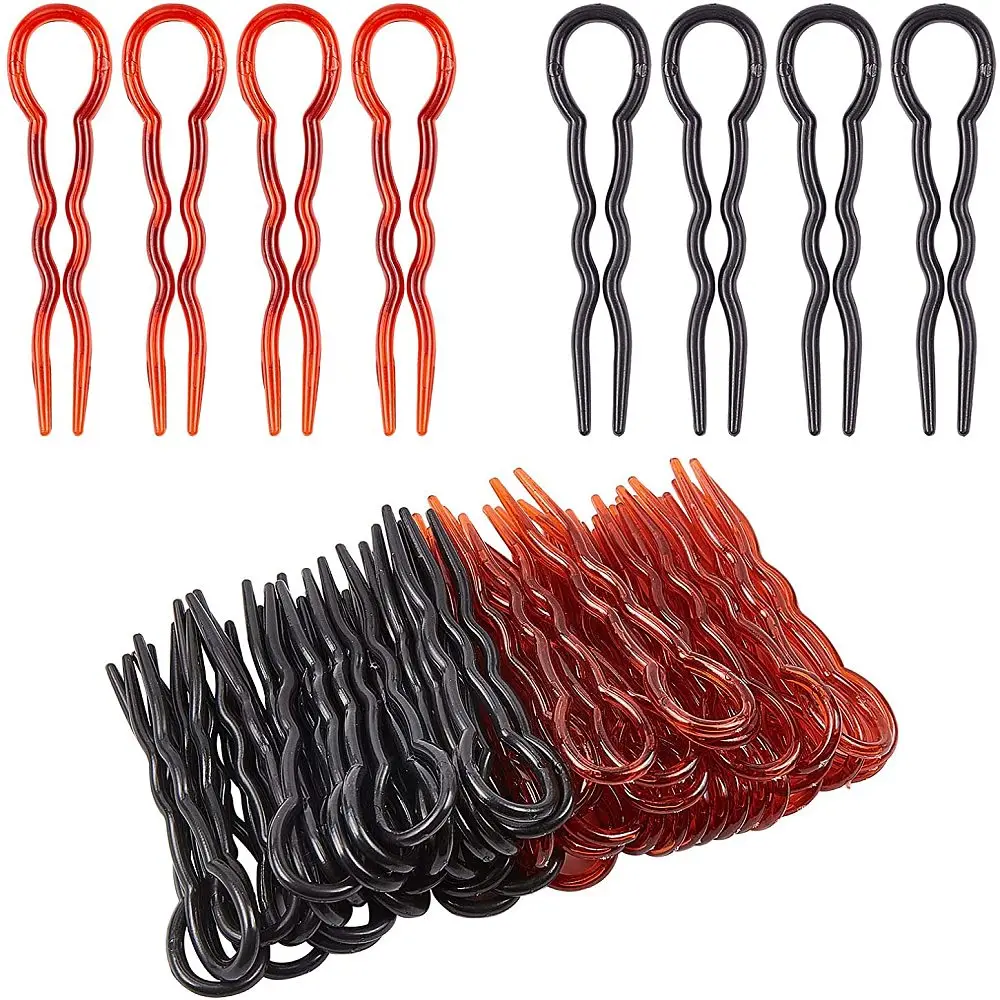 60 Pcs U Shaped Hair Pins Hair Style Grip Pins Fast Spiral Braid Twist Styling Clips for Hair Decorations