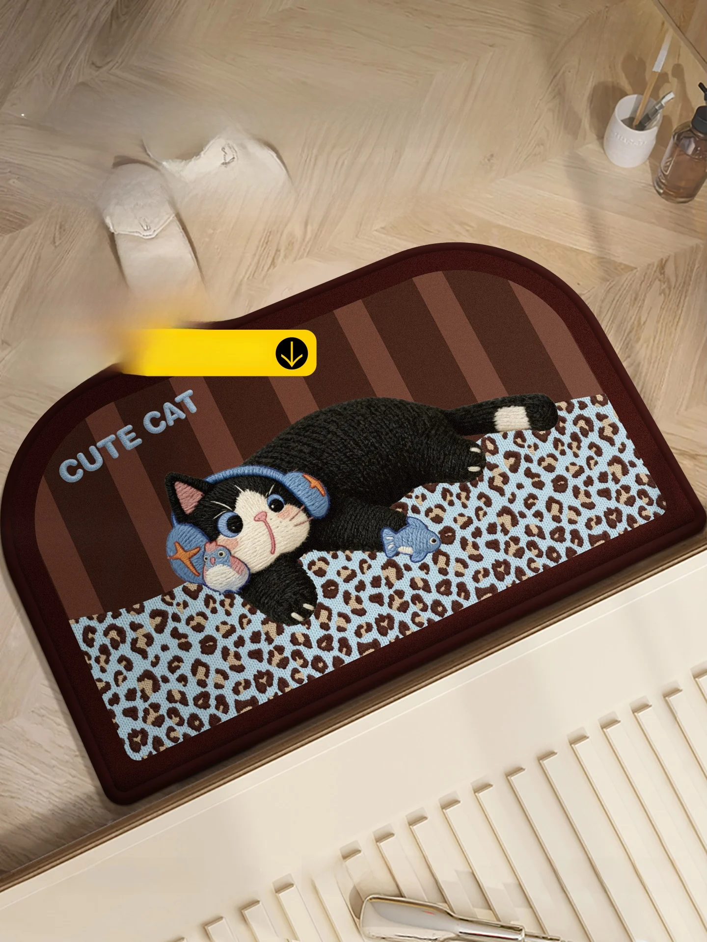 

Water Absorbent Batoom Mat Anti Slip Toilet Entrance Doormat Silicon Dendroid Cartoon Pattern Home Decorative Rugs