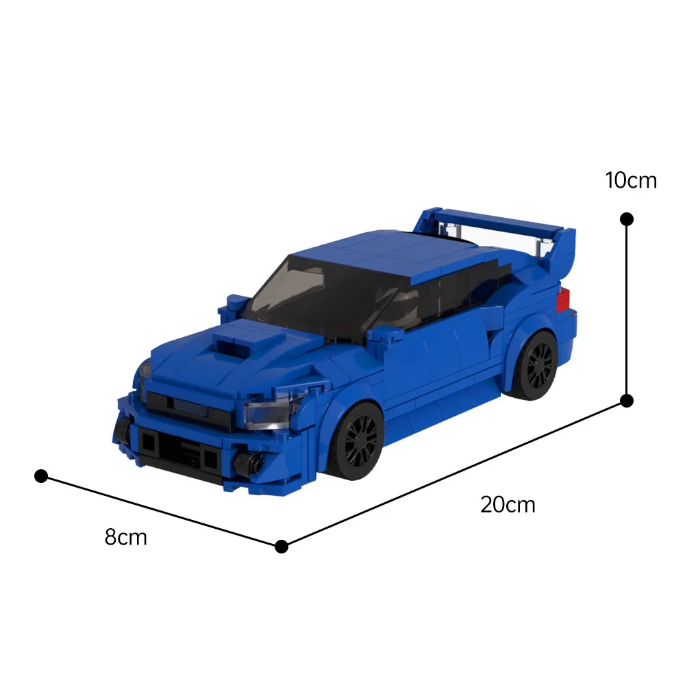 MOC Speed Series Impreza JDM Japanese Subaru sti Building Blocks 8 Grid Car Champion Racing Assembly Model Kid toy Birthday Gift