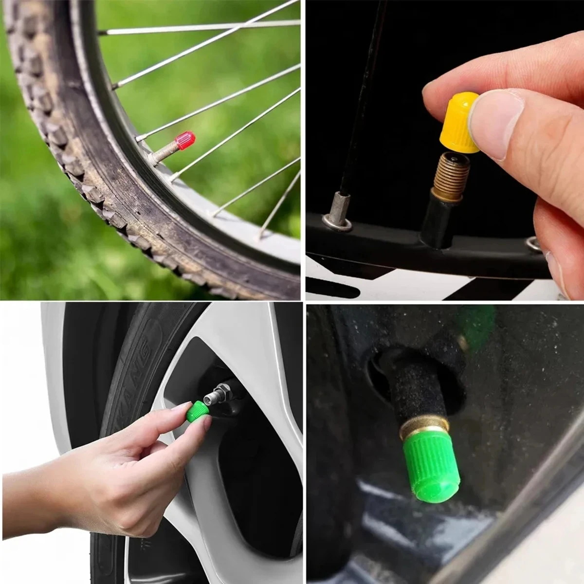 20PCS Universal Plastic Car Tire Valve Covers Dome Shape Dust Wheel Tyre Air Valve for Motorcycle Bike Bicycle Auto Accessories