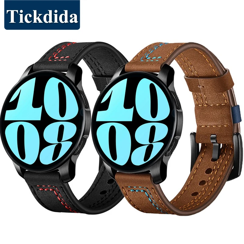 

High-Quality Genuine leather Calfskin Strap for Samsung Galaxy Watch 6 Classic 47mm 43mm Watch 4 5 Pro 22mm Watchband