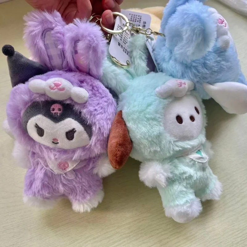 Caja ciega de la serie Sanrio Elf Rabbit de dibujos animados, bonita felpa de Hello Kitty Kuromi Pochacco Pom Purin, juguetes hechos a mano para niños, regalo