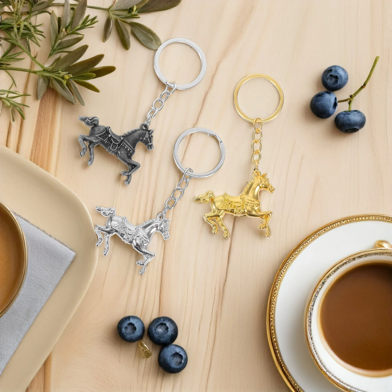 

10Pcs Horse Keychain Creative Metal Running Horse Pendant Men Purse Keyring Handbag Charm Animal Key Chain Metal Animal Keyrings