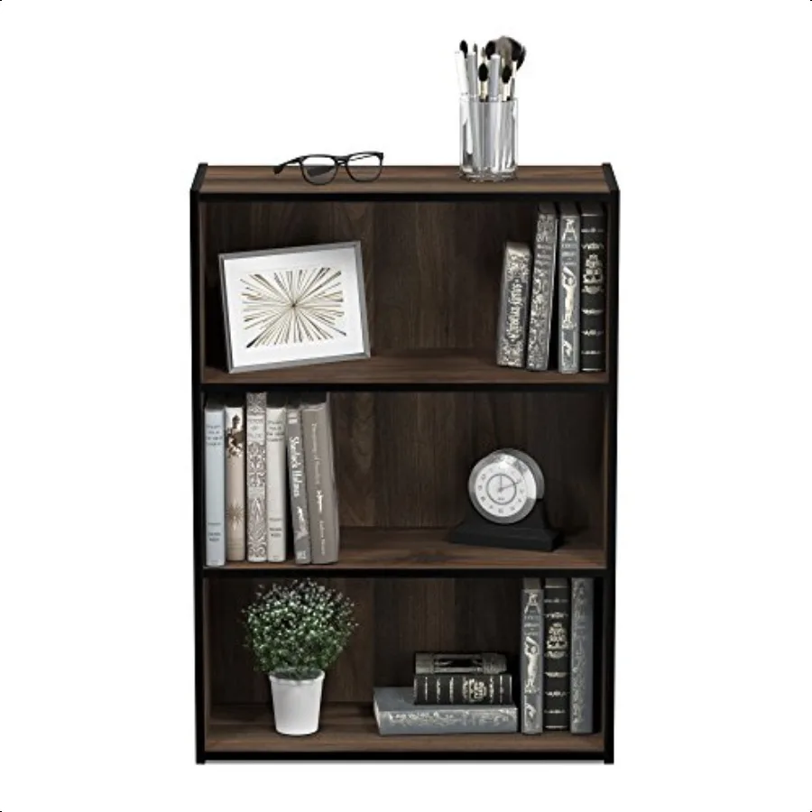 Library a 3 livelli con ripiano aperto Columbia Walnut