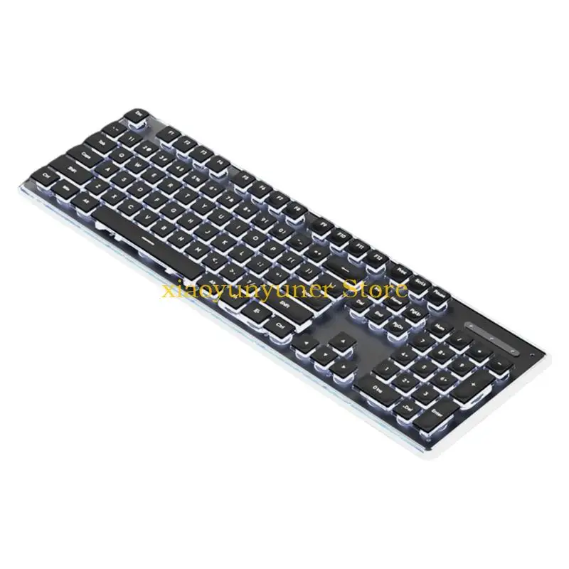 P9JB Gaming Keyboards Mechanical Silents USB Connection 104Key RGBs Illuminated Waterproof For PC Laptop