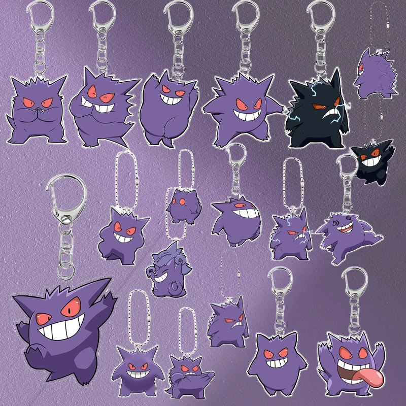 

Anime Gengar Acrylic Keychain Pocket Monster Cartoon Kawaii Figure Creative Backpack Charm Pendant Toy Students Accessories Gift