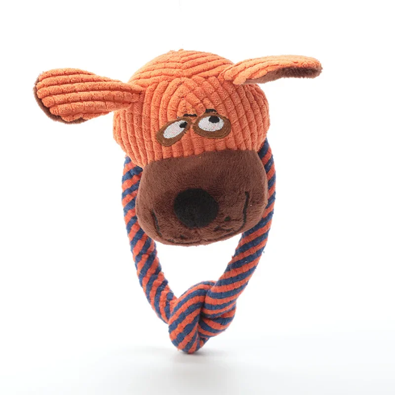 

Funny Pet Toy Puppy Shape Corduroy Chew Toy for Dogs Puppy Squeaker Squeaky Plush Molar Dog Toy Pet Training Dog Accessories