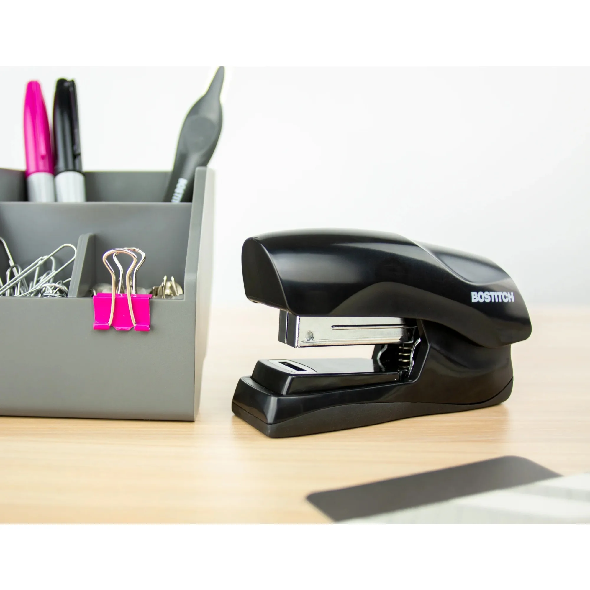 

Bostitch Flat Clinch Stapler, 40 Sheets, Black