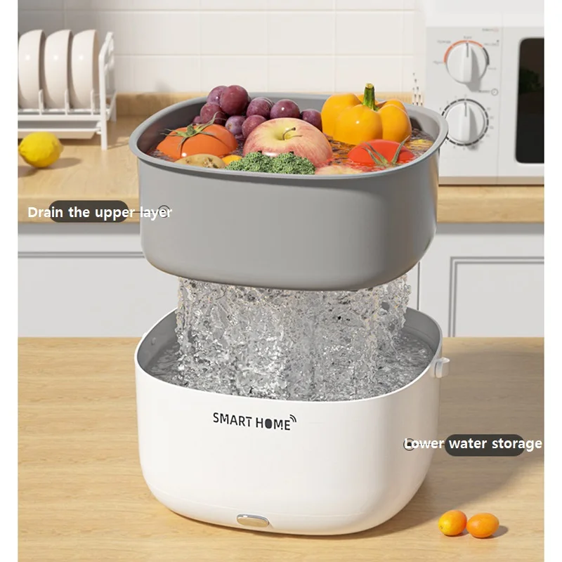 Ultrasonic Fruit Vegetable Washing Machine Wireless Food Purifier Household Disinfection Decontaminate