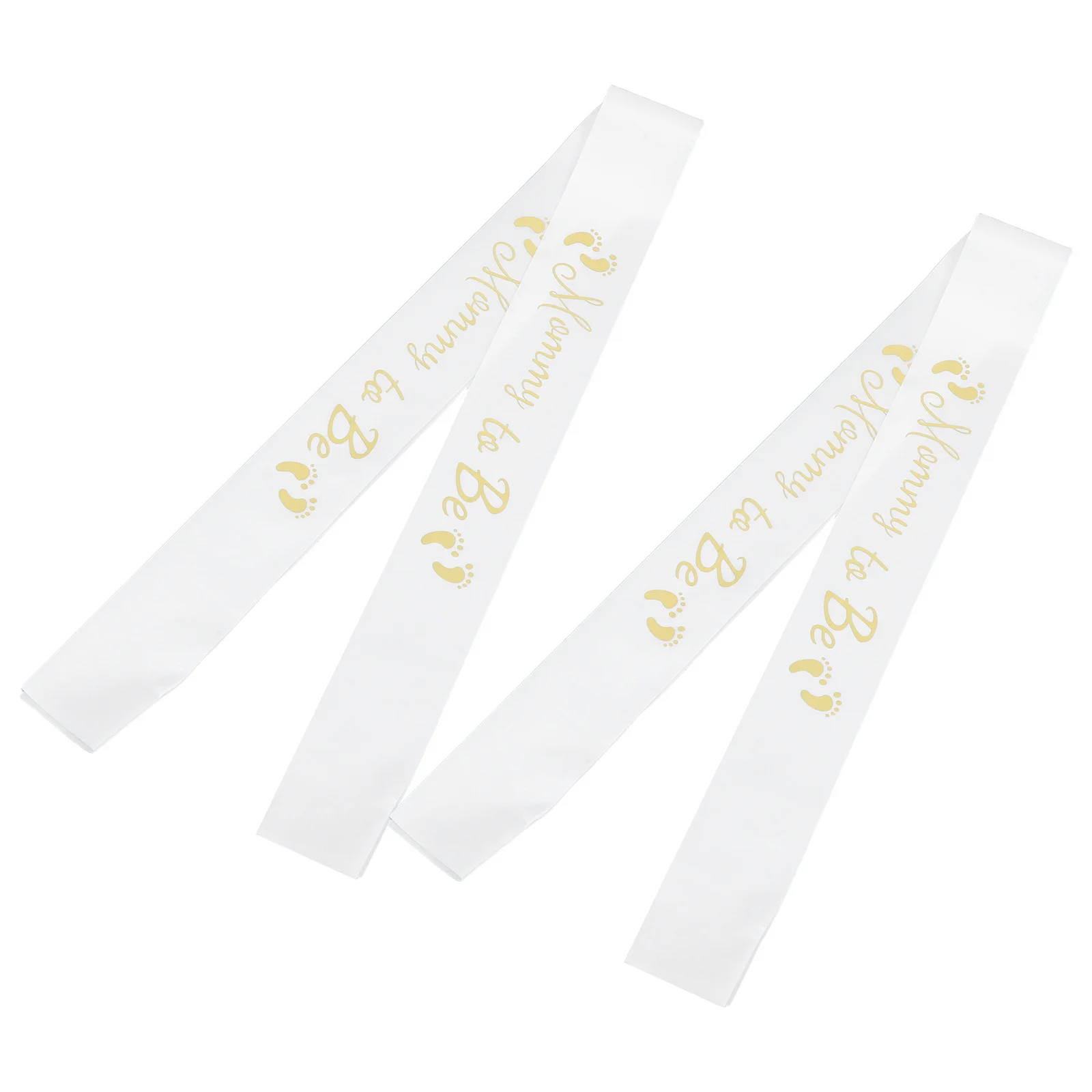 2 قطعة استحمام الطفل للأم ليكون الأبيض الساتان الأمومة وشاح عدة الجنس تكشف زخرفة الحفلات-استحمام الطفل اكسسوارات وشاح #1