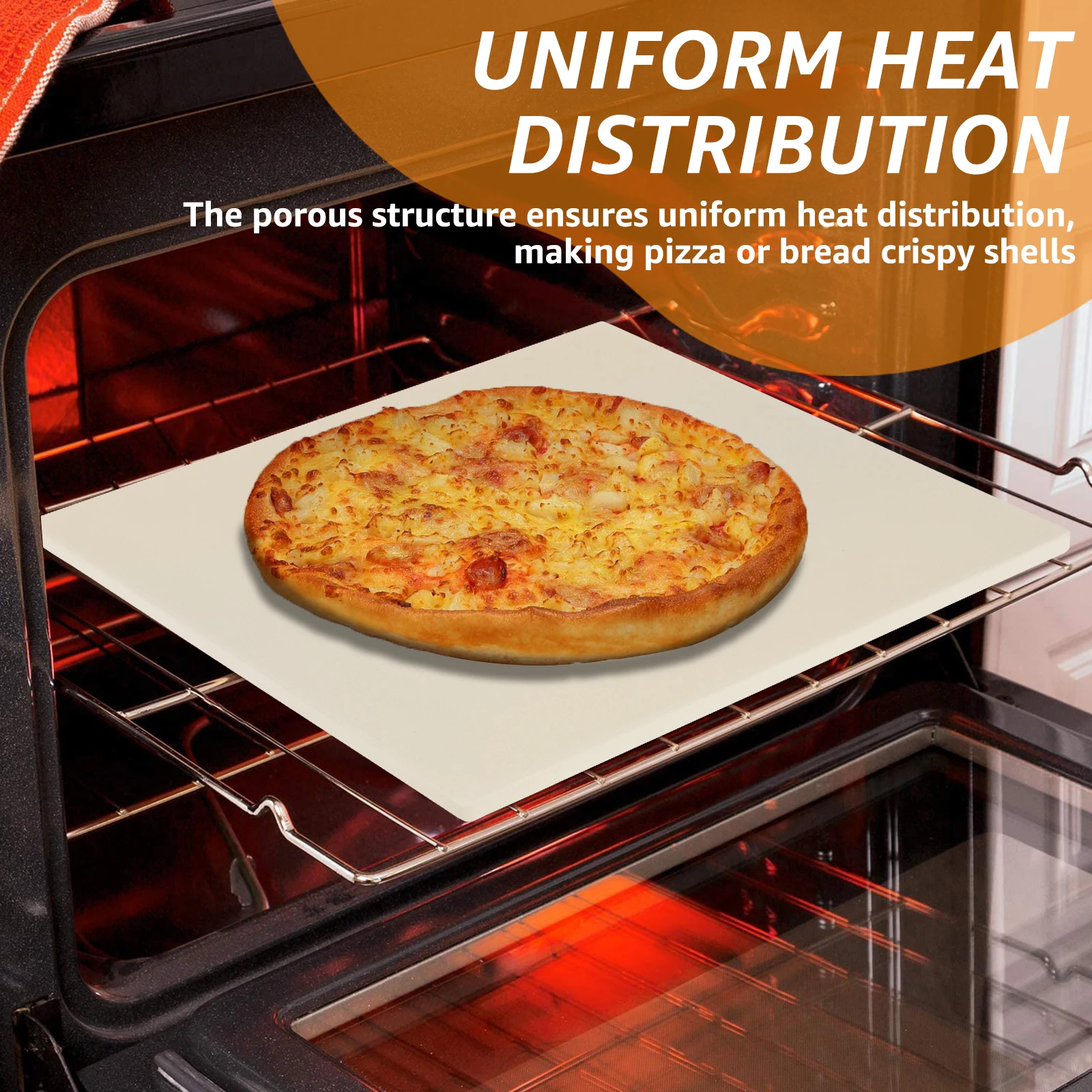 حجر البيتزا المربع 12 بوصة مقاوم للحرارة كورديريت بيتزا الخبز حجر الخبز عموم للفرن شواء الشواء الكوكيز الفطائر المعجنات الخبز #3