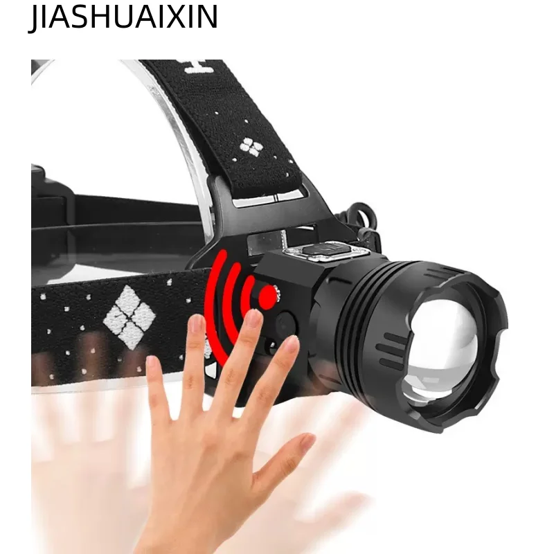JIASHUAIXIN XHP90 High-Intensity Headlamp USB Rechargeable Built-in Battery Outdoor Zoom Long-Range Induction Headlamp