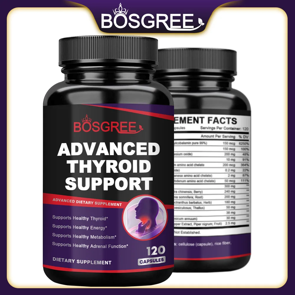 Thyroid Support Supplement - with Zinc,B12,Ashwagandha - for Thyroid Health, Metabolism, Energy, Attention and Relieving Fatigue