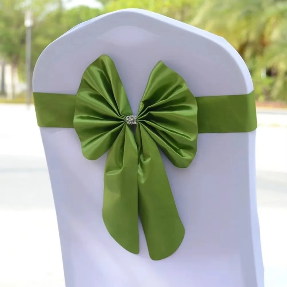 Bows Chair Back Bow Decorative Belt Elastic Band Ties Fastening Event Chair Straps Ready Made Satin Chair Sashes