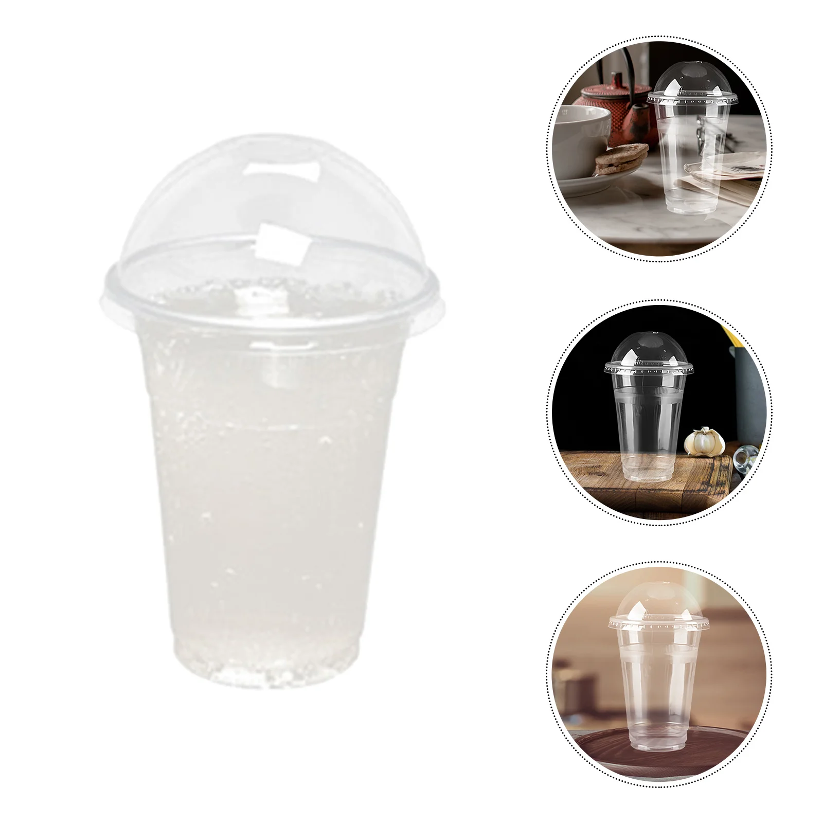 

30 Sets Disposable Beverage Cups 500ml Plastic Transparent Juice Cups Lid for Bubble Tea Coffee Milkshake Drinks