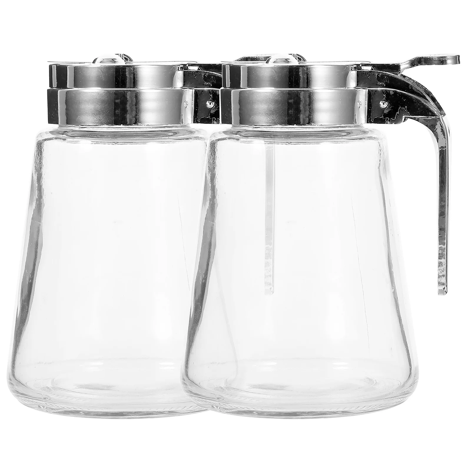 

2Pcs Glass Dispenser Set Premium Condiment Bottle for Sugar Syrup Honey Creamer No Minimalist Style Kitchen Use