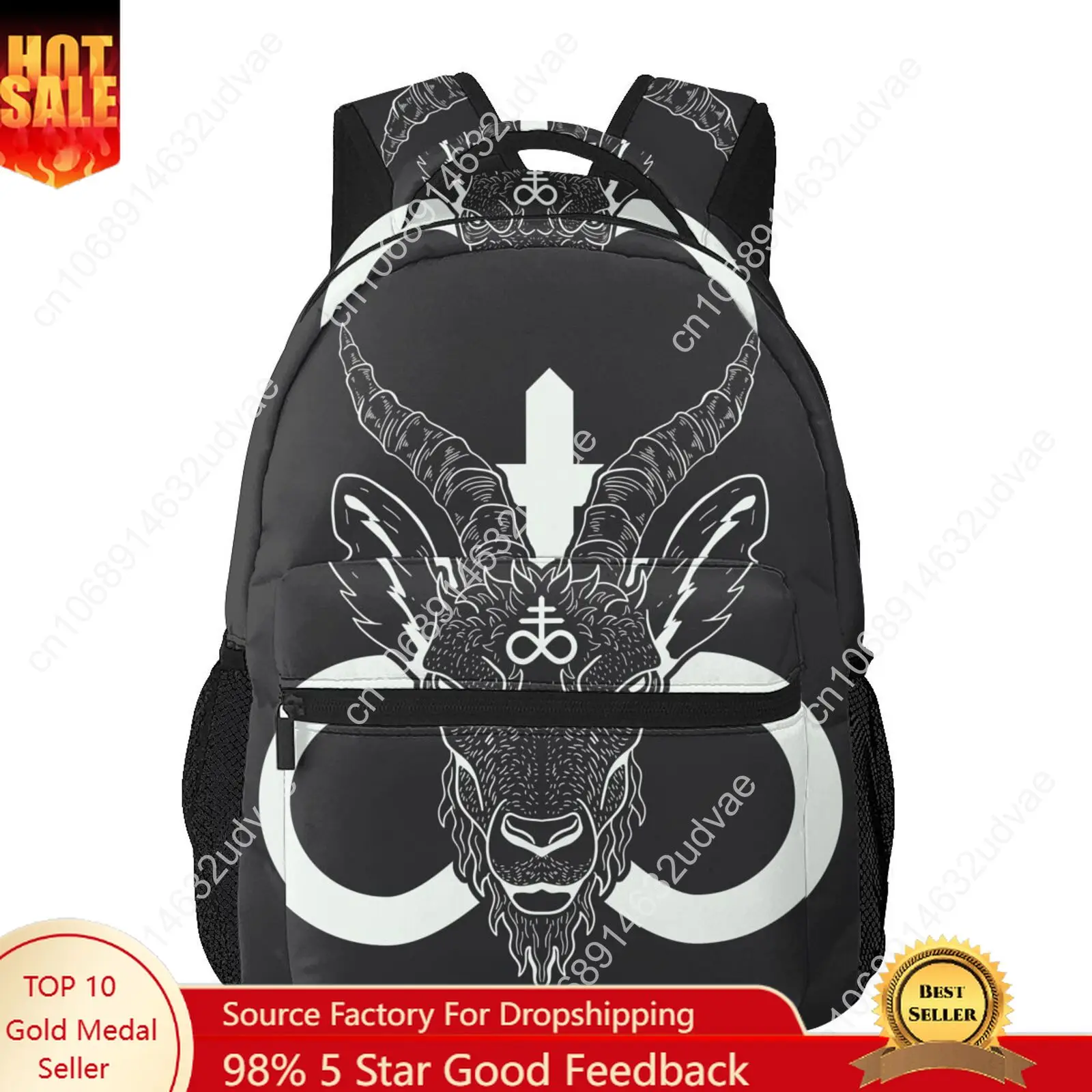 

Women Backpack with Multiple Using Women Backpacks Baphomet Goat Head Print Female School Bag Girls Travel Bag