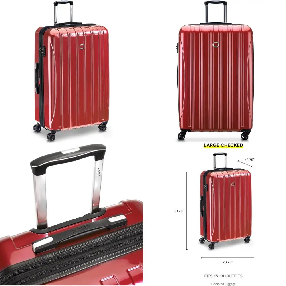 

Большой 28-дюймовый расширяемый чемодан с твердой поверхностью и аэродинамическим дизайном кирпично-красного цвета для путешествий в Париже