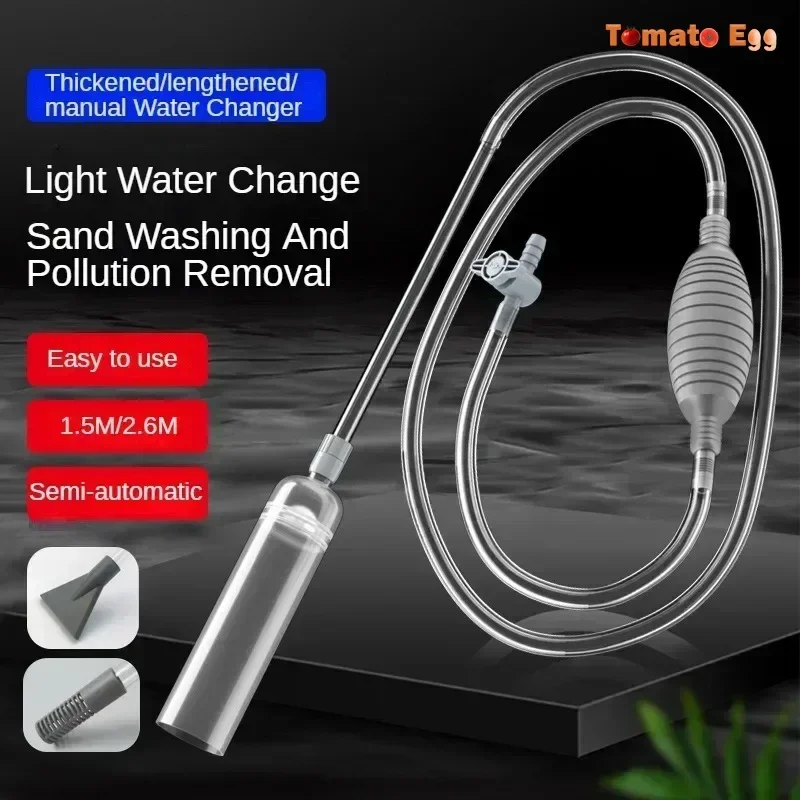 Aquarium Siphon Vacuum Cleaner Semi-automatic Water Changer and Grit Cleaner for Fish Tank Aquarium Pump Cleaner Cleaning Tools