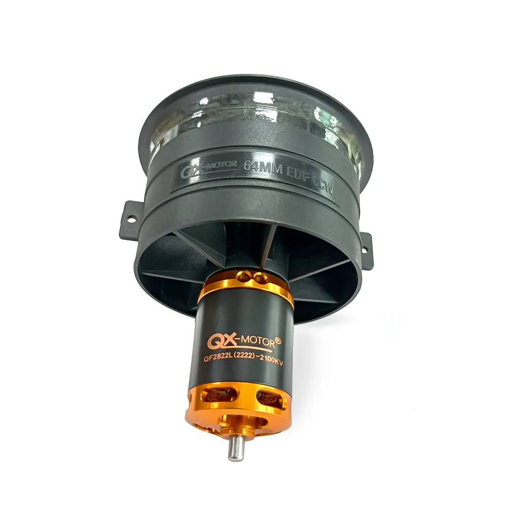 QX-MOTOR 64mm EDF 2100KV 2300KV 3300KV 4300KV 4s 6s 모터 12 블레이드 덕트 팬 FMS RC 비행기 부품 도매