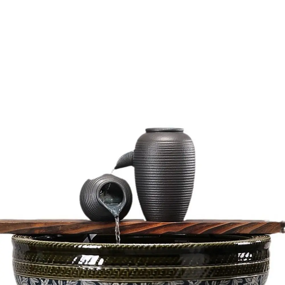 Top Opening Circulating Water Clay Pot Flower Pots Decorative Open Ceramic Tank Easy To Clean Lightweight Flowing Water Fountain