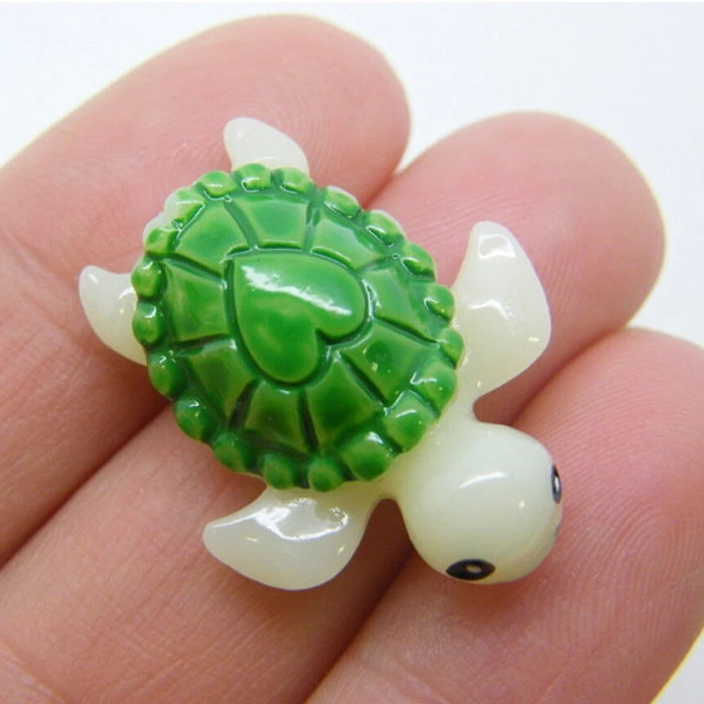 Miniaturas de tortuga de 5/10 piezas, cabujones de resina para Slime o decodificar el hogar, Mini animales de jardín de hadas