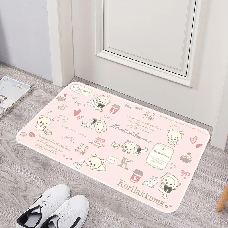 Absorbent Bathroom Rug Non-slip and Washable Kitchen Mat Rilakkuma Anti Long Corridor Carpet Floor Mats Balcony Decorations Room