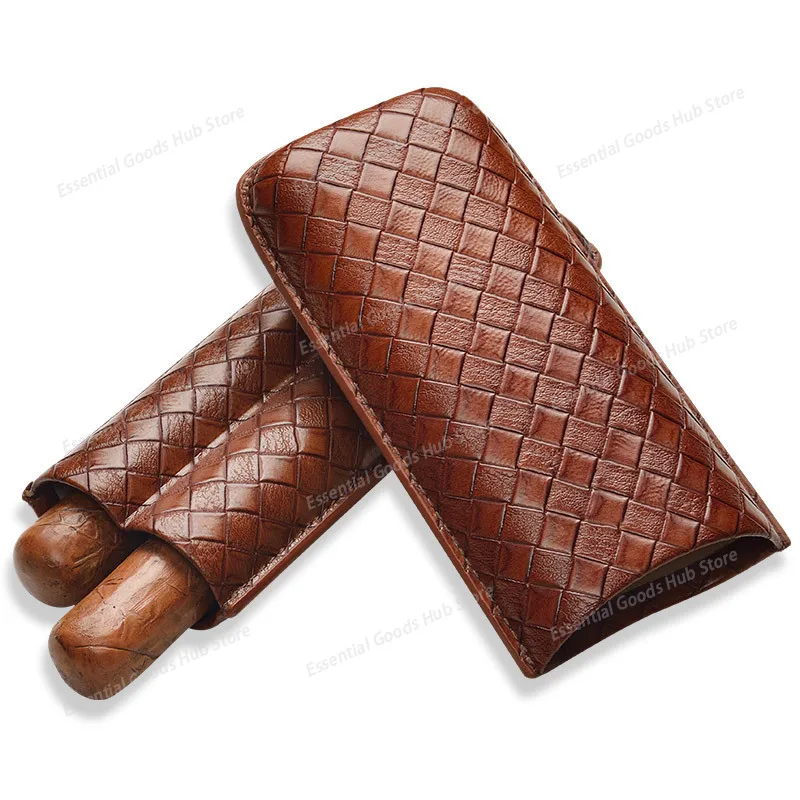 Portable Cigar Hydrating Leather Case Travel Hydrating Case Humidor, Can Holds 2 Cigars