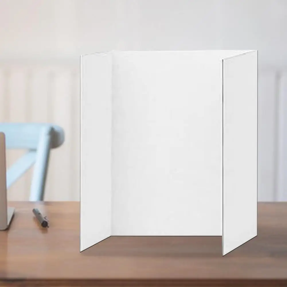 4Pcs Tri-Fold Poster Boards Small White Presentation Boards Corrugated Display Board Business Display Trifold Panel