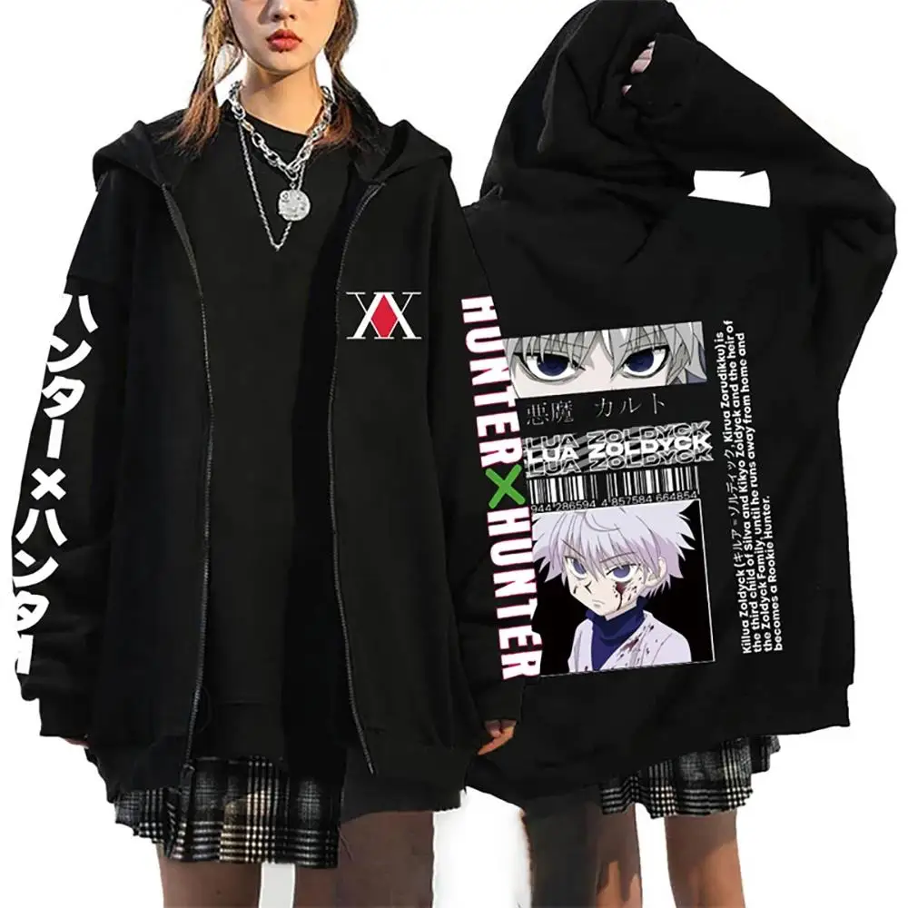 Anime Hunter X Hunter Killua Zoldyck Gon Print Hooded Men Women
