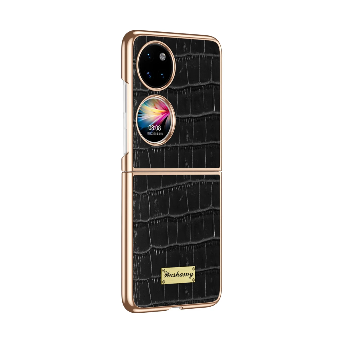 

Folding Electroplated+PC crocodile pattern back cover For Huawei P50 Pocket Pocket S Pocket 2 ultrathin Shockproof phone case
