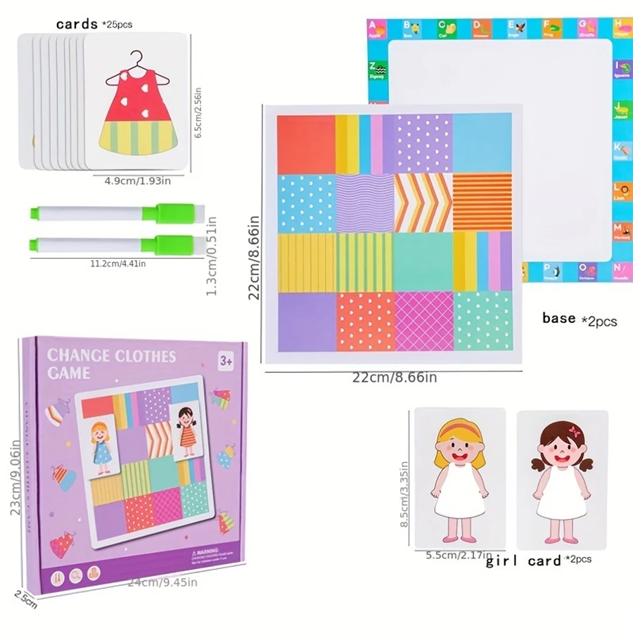 Doble cambio de ropa batalla niños vestir casa juguete educativo a juego DIY cambiar ropa rompecabezas Montessori niños niña Gam