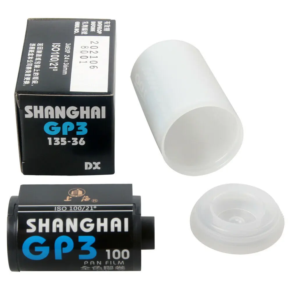 Shanghai Black & White GP3 135/36 35mm Film DIN ISO 100 B/W B&W Freshest New 35mm Film Opener Film Case For 135 Film Camera