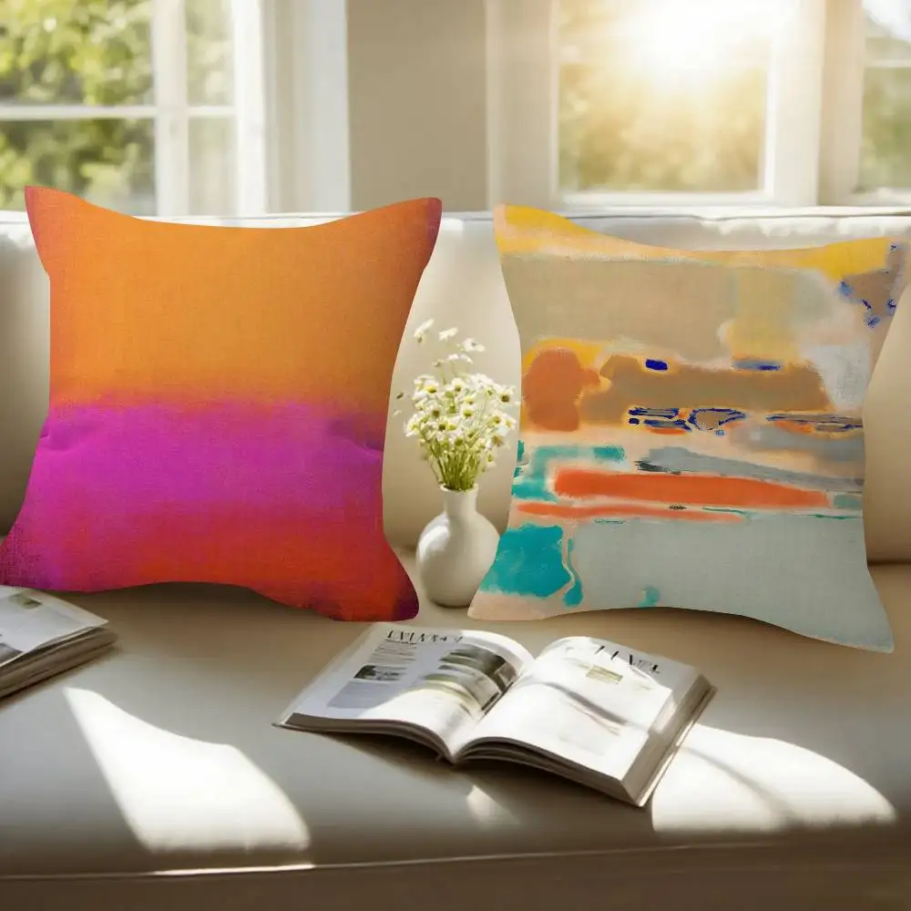 Art Mark Rothko painting Double-sided Printed pillow cover Short plush Suitable living rooms bedrooms sofas throw cushion cover