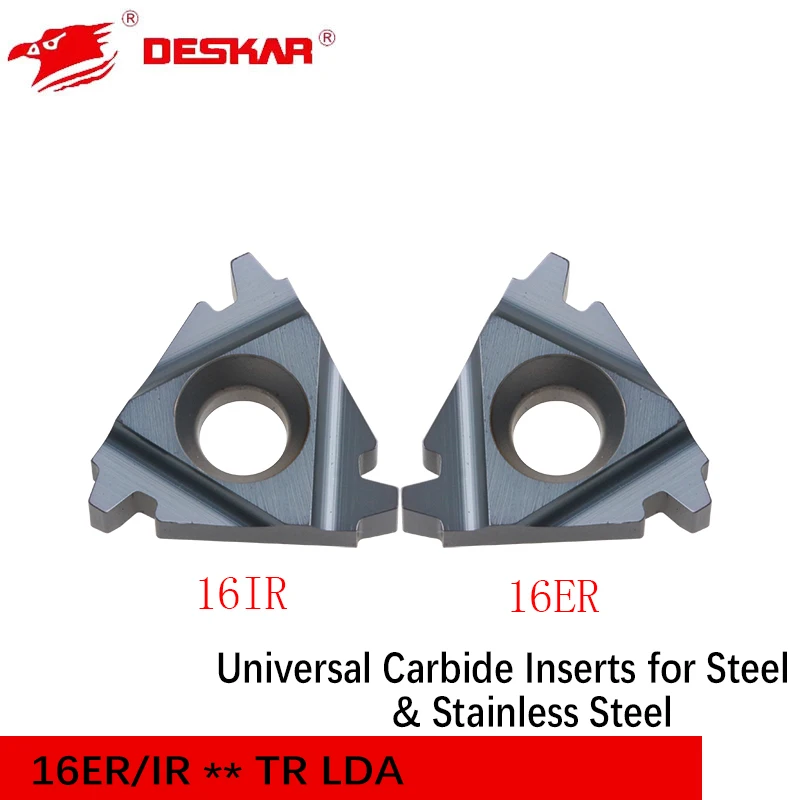 

DESKAR 16ER/IR 2TR 30 ° Универсальные твердосплавные вставки с трапециевидной резьбой немецкого стандарта для стали и нержавеющей стали