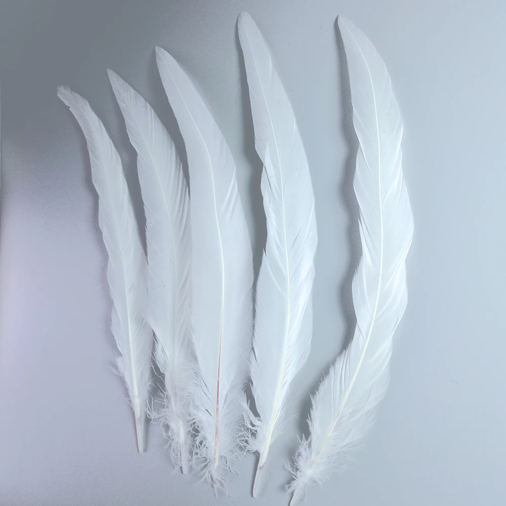 Pure White Feather Wholesale Rooster Tail Feathers  20-45cm 8-18inch Natural Plumes White DIY Cock Clothing Jewelry Accessories