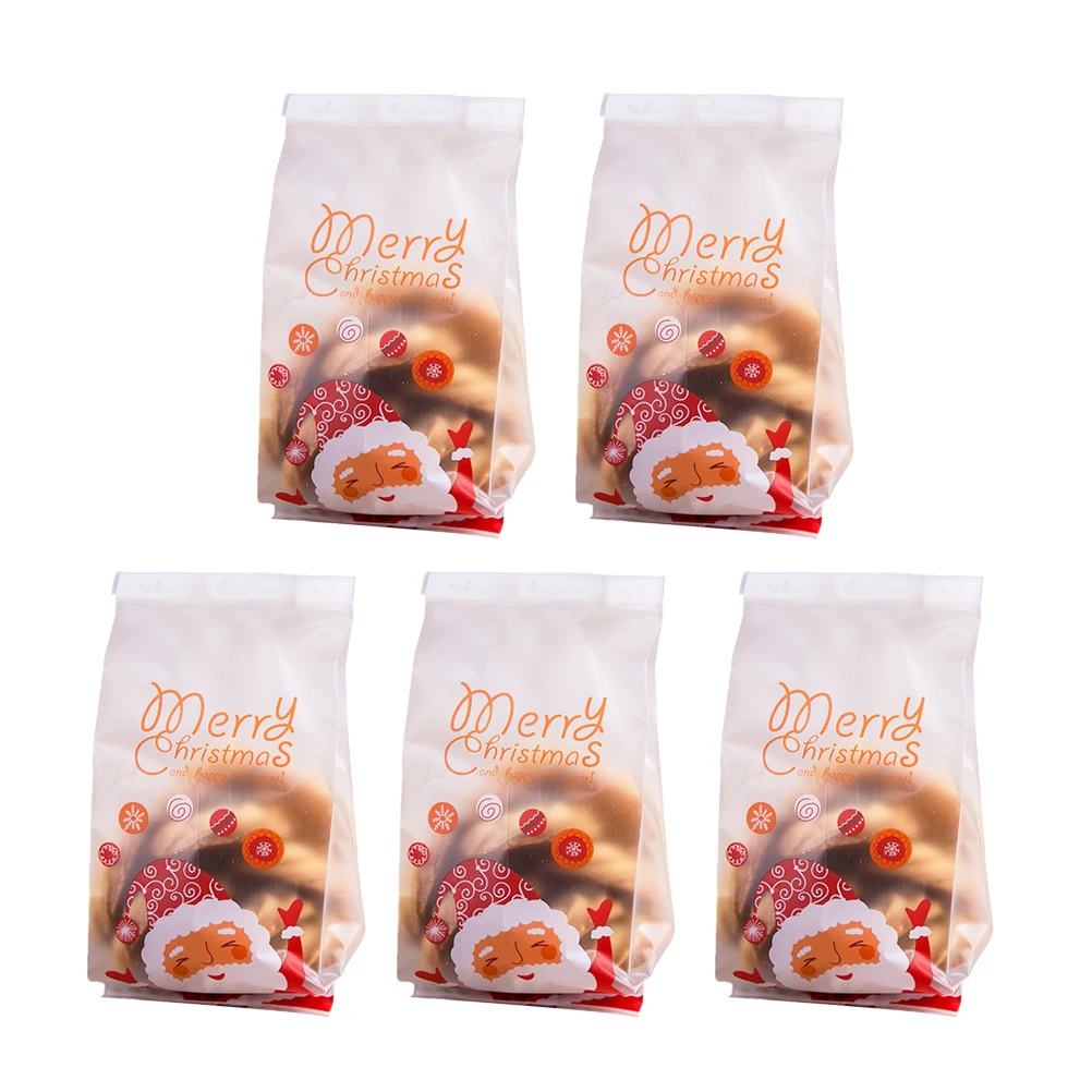 

50pcs Gift Wrappers Durable Plastic Christmas Bags for Candies Cookies Party Favors Treats Goody Bags