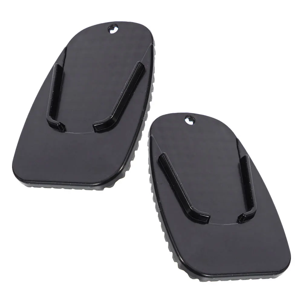 

2pcs Motorcycle Side Stand Pad Abs Antislip Kickstand Plate Shockproof Wear Resistant Universal Motorbike Side Support Extension