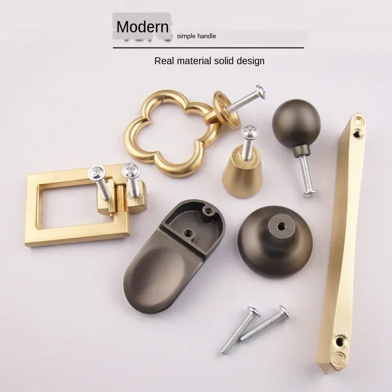 Cabinet door pearl gray handle wardrobe light luxury modern minimalist drawer cabinet Nordic cabinet door handle