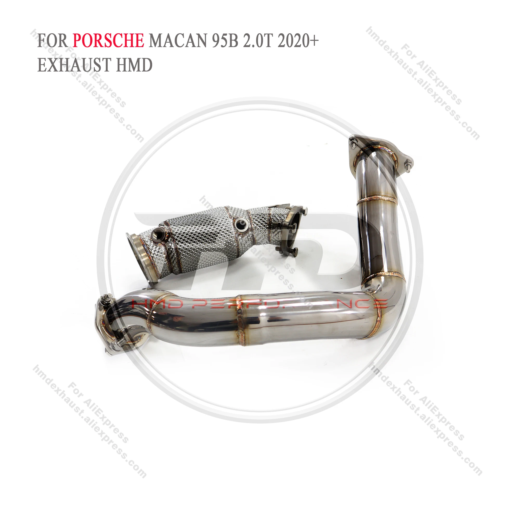 HMD Exhaust System High Flow Performance Downpipe for Porsche Macan Facelift 2.0T 2020+ With Heat Shield Pipe