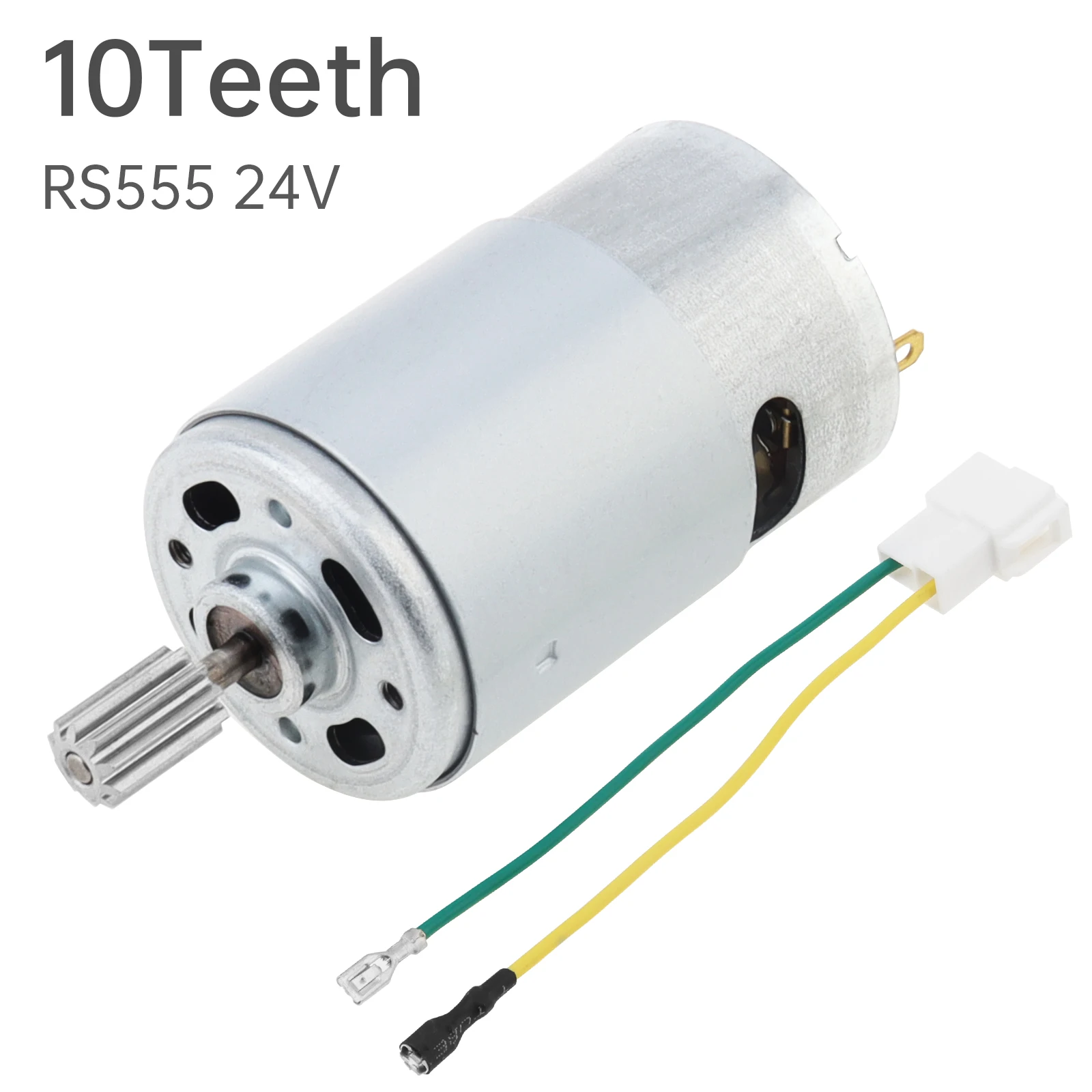 RS555 DC Motor 10 Teeth 24V High Speed Electric Motor Kids Ride On Car SUV Parts for Remote Control Car, 10 Teeth RS555 DC Motor