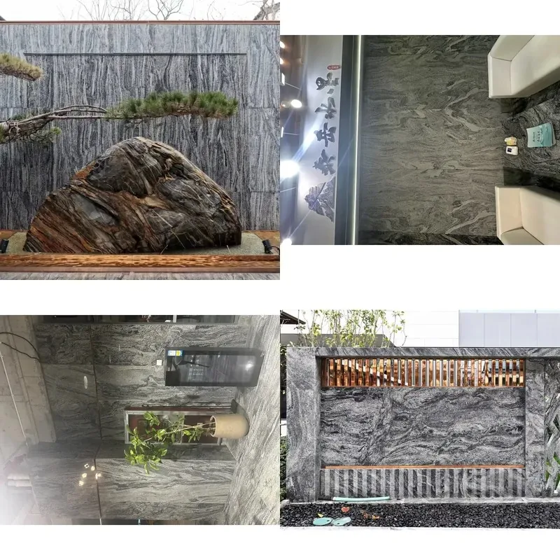 High Quality Grey Wavy Granite Slabs for Outdoor Garden Landscape Wall Cladding and Paving Stone Decoration