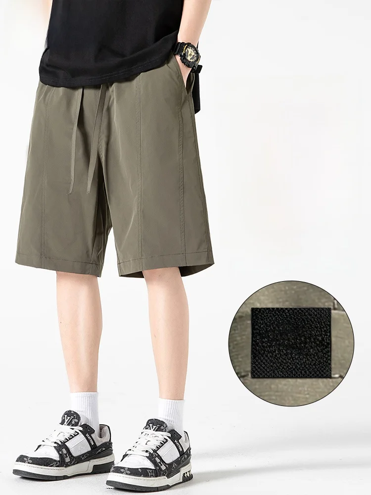 

Ice Silk Cool Sensation Casual orts Men's Summer Trend Outerwear Qui Dry Sports Five-Quarter Mid-Pants