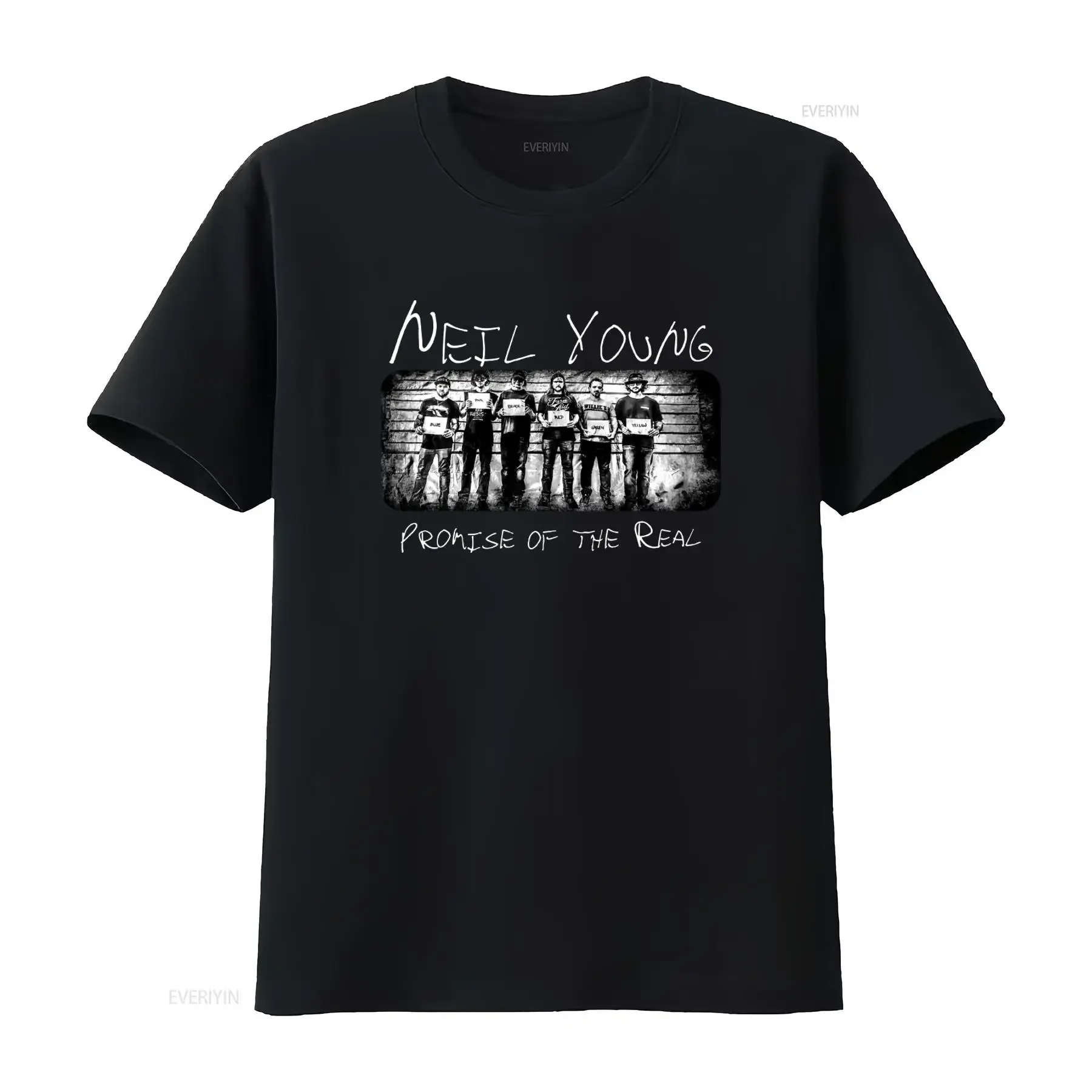 Neil Young Promise of the Real 2018 Concert T shirt for Men Rock Band Fan vintage Washed Breathable Stylish graphic streetwear
