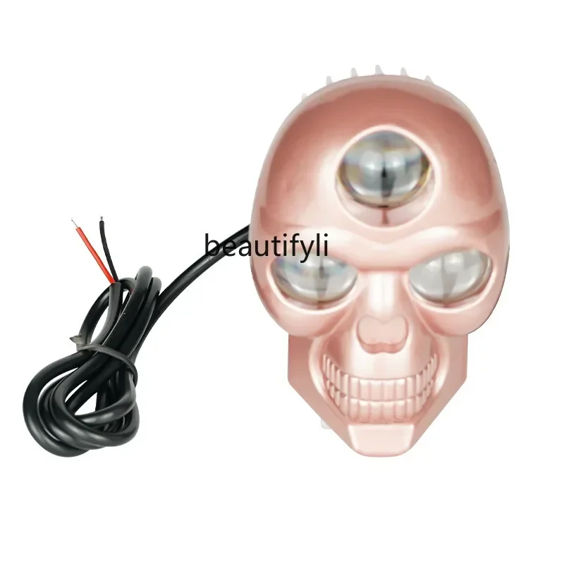 S23 Motorcycle lights pink plastic skull spotlights headlights modified motorcycle led lights