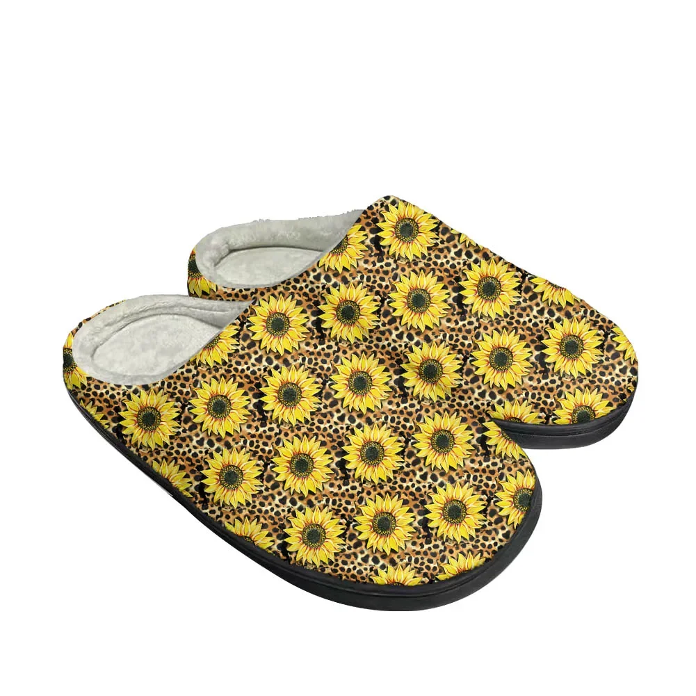 Sunflowers-Zapatillas de algodón personalizadas para hombre y mujer, zapatos térmicos de felpa, informales, a la moda, para mantener el calor