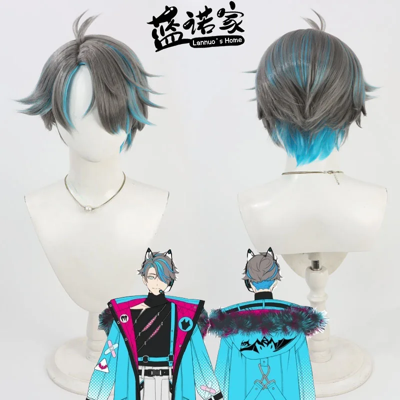 

Virtual YouTuber MonsterZ Mate Cosplay Wig Halloween Party Prop Synthetic Hair Heat Resistant Fiber + Wig Cap