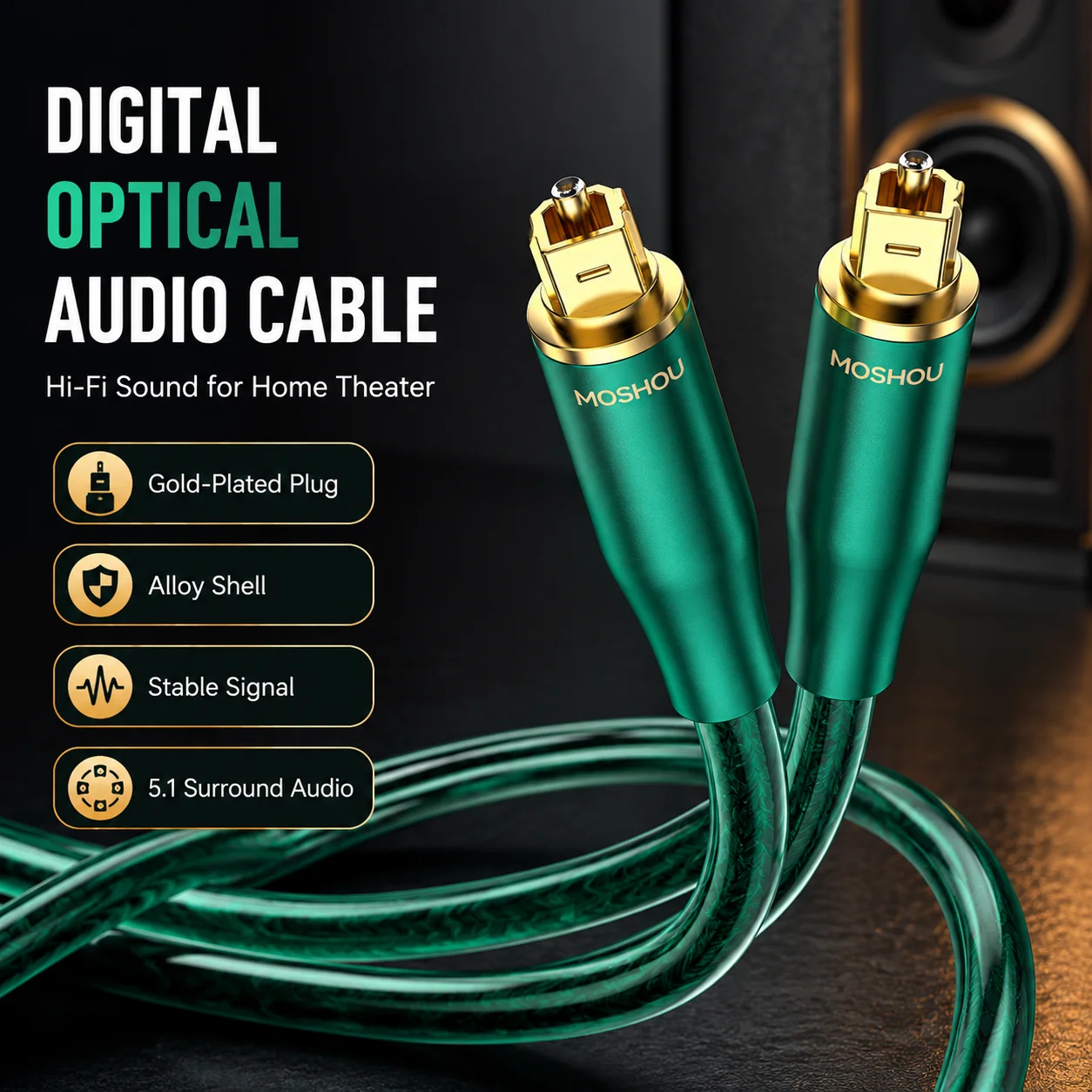 Home Cinema Of Soundbar - Optical Audio Cable Fiber Optic Cord