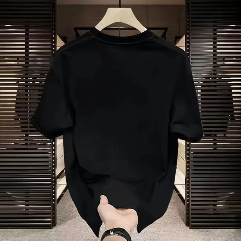 Chinese Style Fashion Summer Pure Cotton Men O-Neck Printing Trend Casual All-match Short Sleeve Loose Pullovers T-shirt Tops