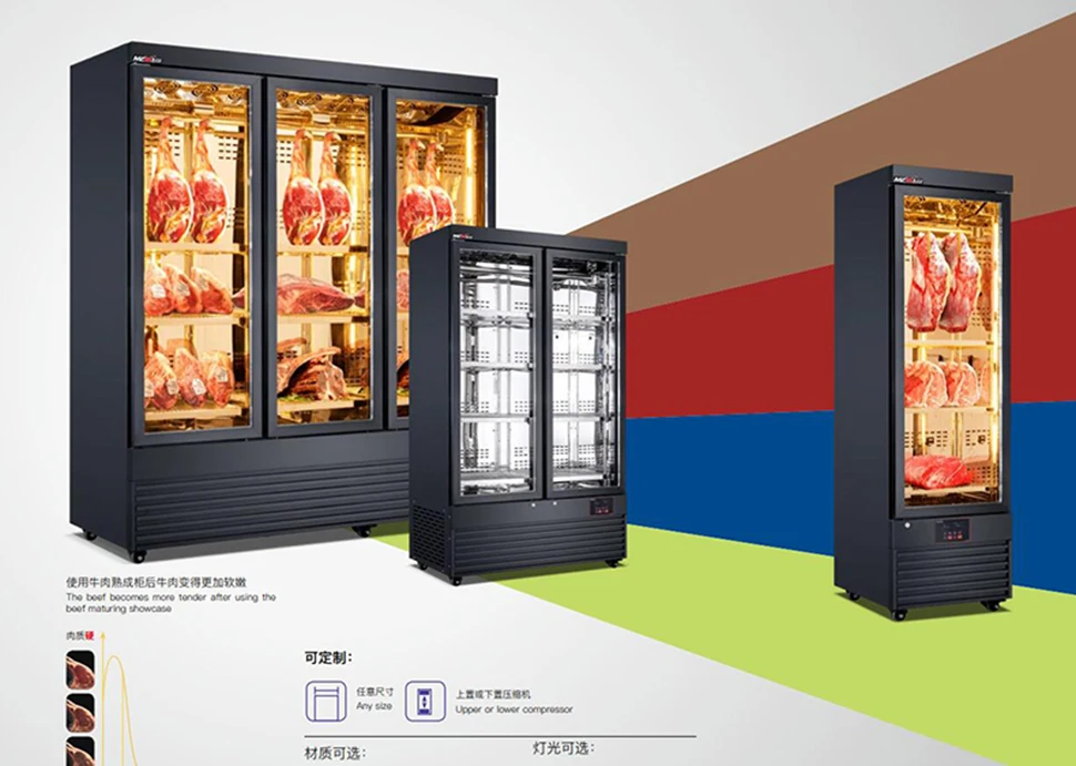 Commercial Single Door Dry Aged Beef Fridge Hotel Fine-Dining Restaurant Equipment Beef Dry Aging Refrigerator